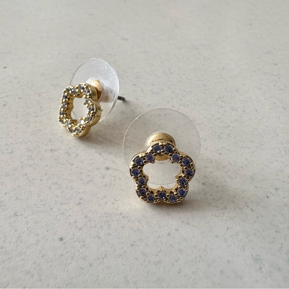 Gold Plated Floral / Alhambra Studs
